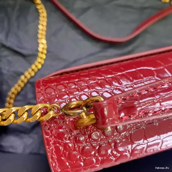 LEATHER IN YSL SUNSET SHINY CROCODILE-EMBOSSED 0523